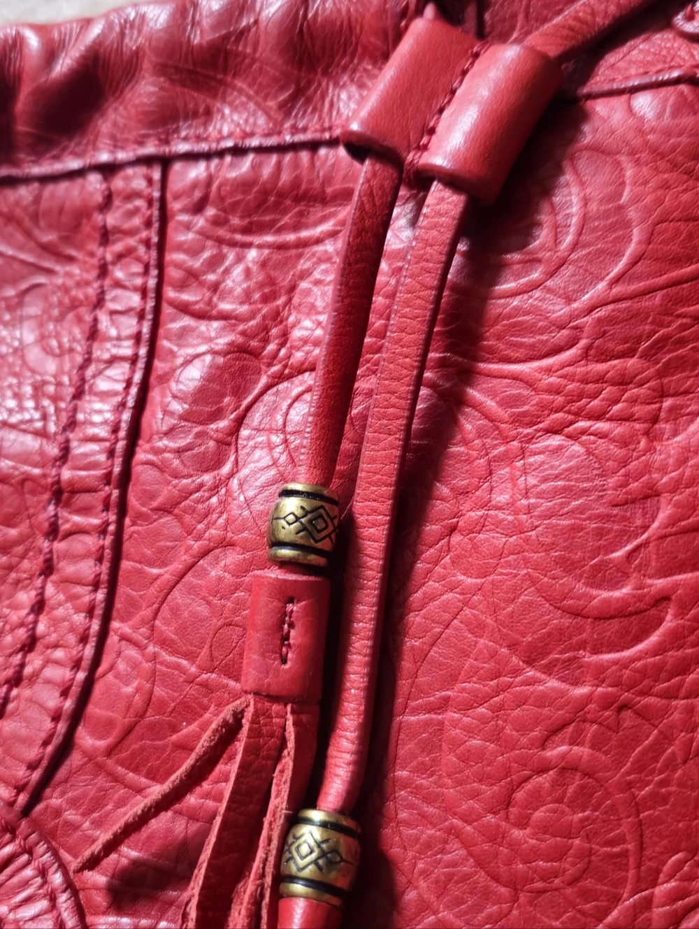 Fossil Drawstring Leather Bag - Picture 4 of 6